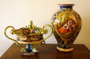 Anfora e centrotavola decorati a raffaellesche