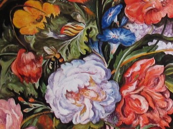 Colori sulla maiolica Fiori decorati