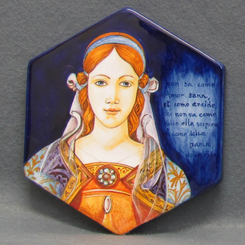 Ritratto di donna rinascimentale su maiolica Ritratto di donna rinascimentale su maiolica