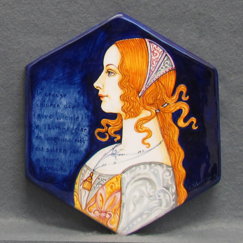 Ritratto di donna rinascimentale su maiolica Ritratto di donna rinascimentale su maiolica