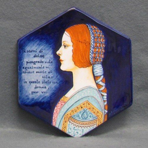 Ritratto di donna rinascimentale su maiolica Ritratto di donna rinascimentale su maiolica