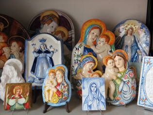 Hand painted ceramic madonnas Hand painted ceramic madonnas