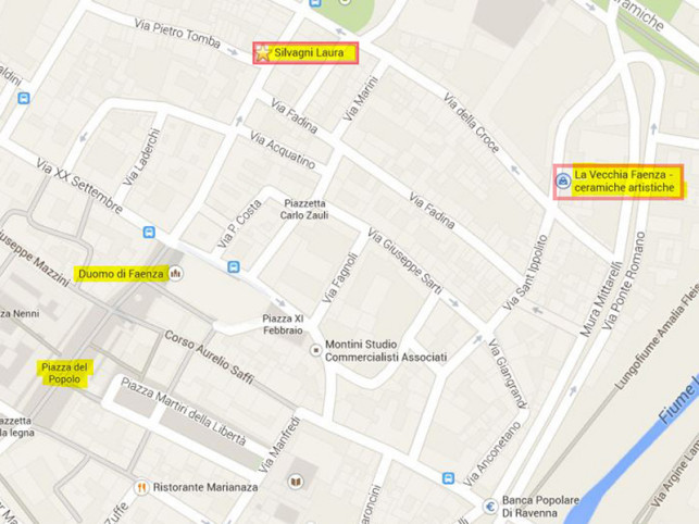 Mappa negozi ceramica Faenza