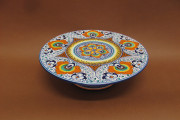 tortiera ceramica faentina decoro pavona