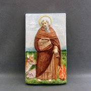 Sant'Antonio Abate - Formella in ceramica di Faenza