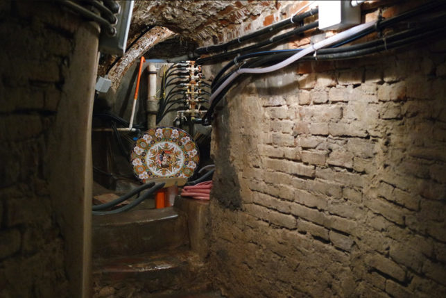 il nostro piatto sotto la Fontana Monumentale di Faenza