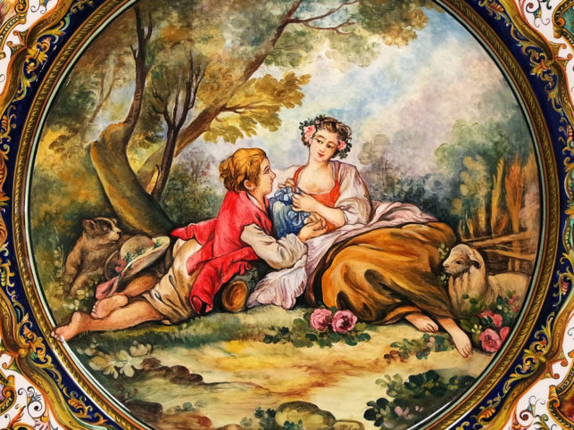 riproduzione della scena pastorale di boucher