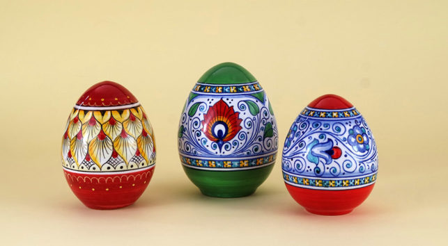 3 uova pasquali ceramica 2020