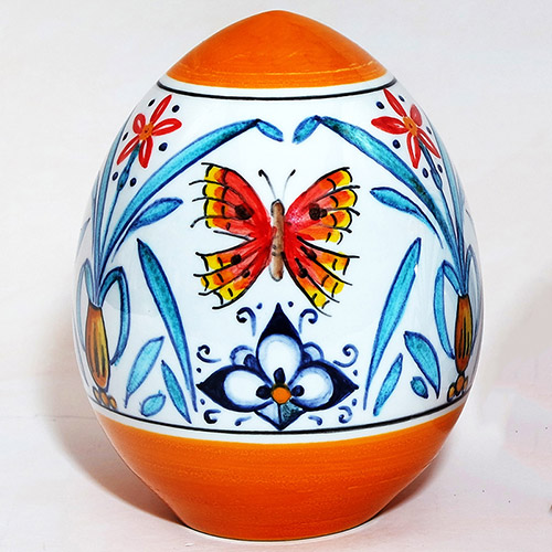 Easter eggs 2022 in orange Faenza ceramic