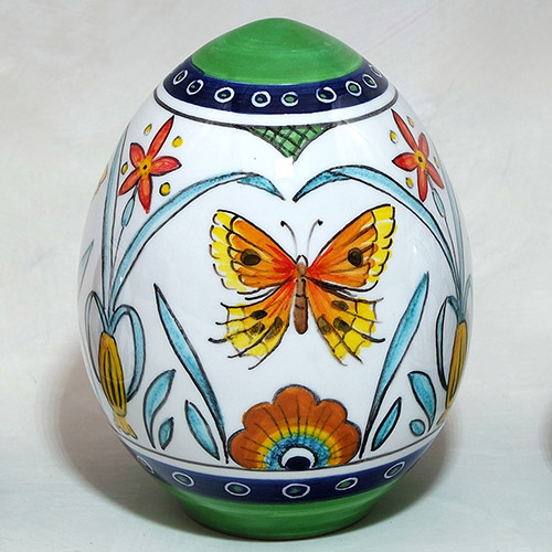 Easter eggs 2022 in green ceramic from Faenza