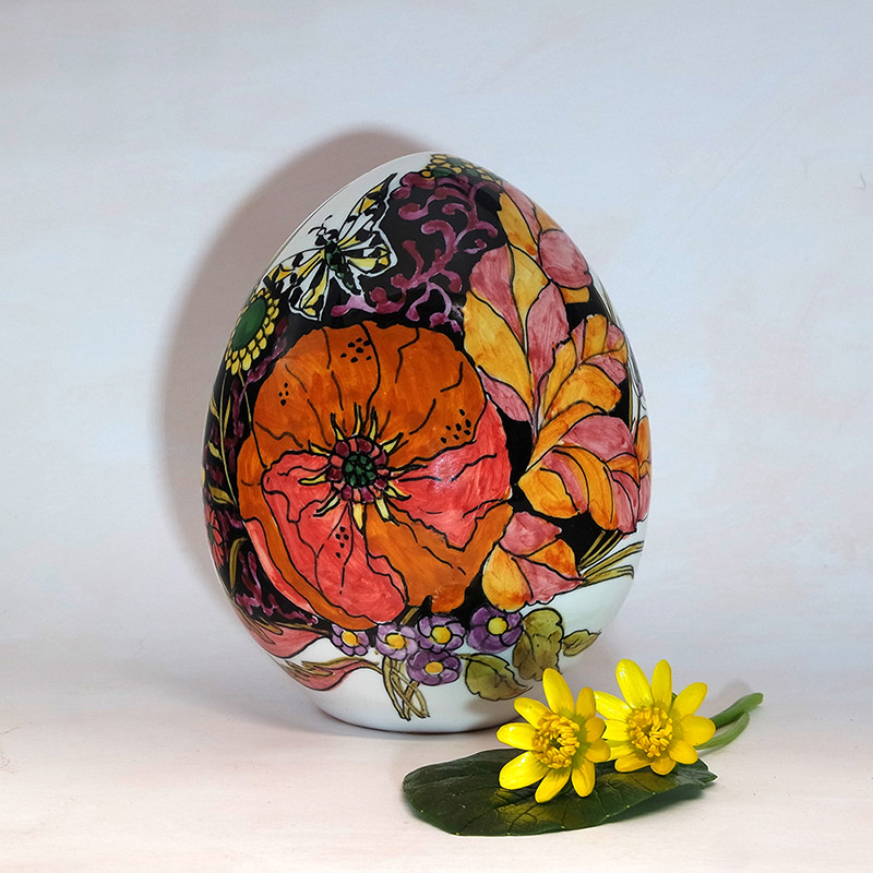 ceramic flower easter egg