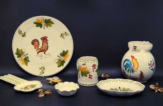 idee regalo per natale in ceramica foglia di vite