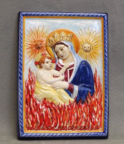 formella della Madonna del Fuoco di Forlì