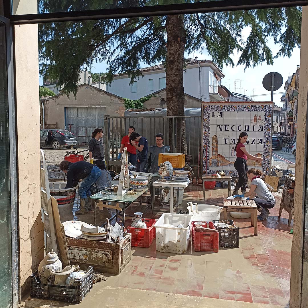 cleaning pottery after flood 2023