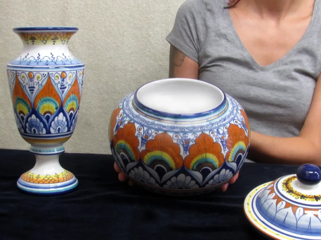 vaso da fiori e vaso largo in ceramica di faenza