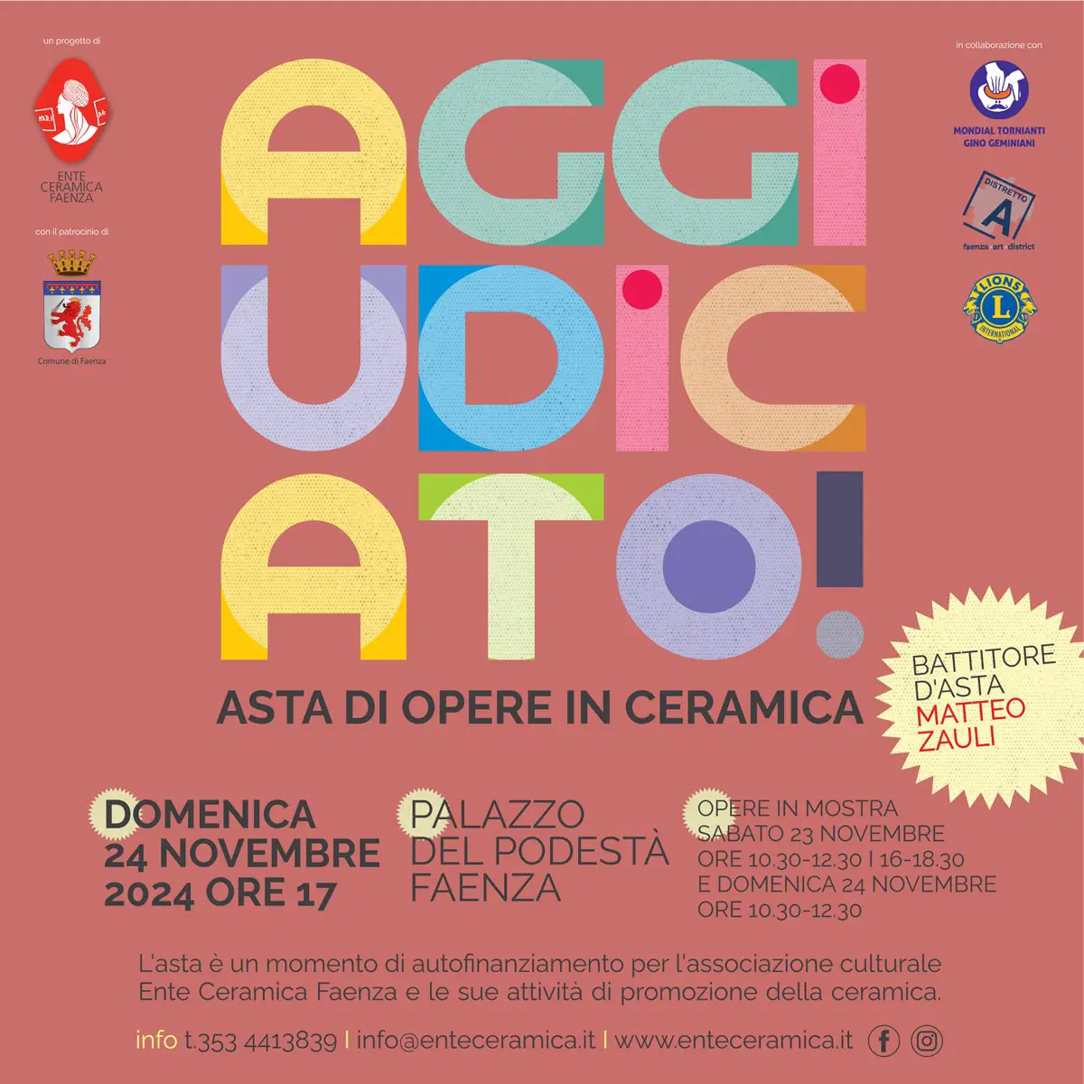 Aggiudicato! Asta di ceramica di Faenza 2024